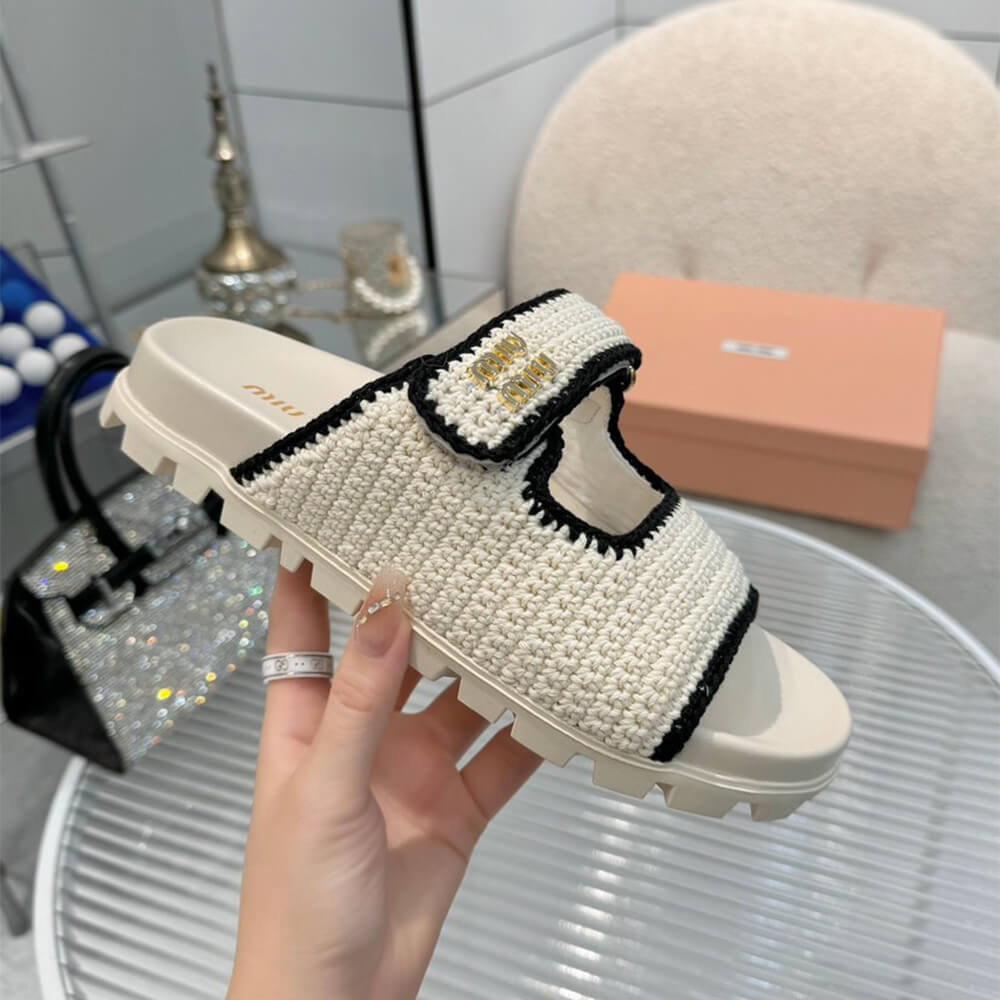 M1um1u Crochet knit slides