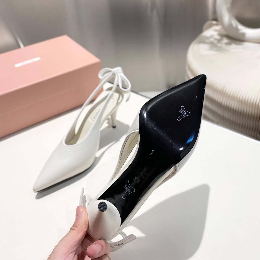 M1um1u Nappa leather slingback pumps