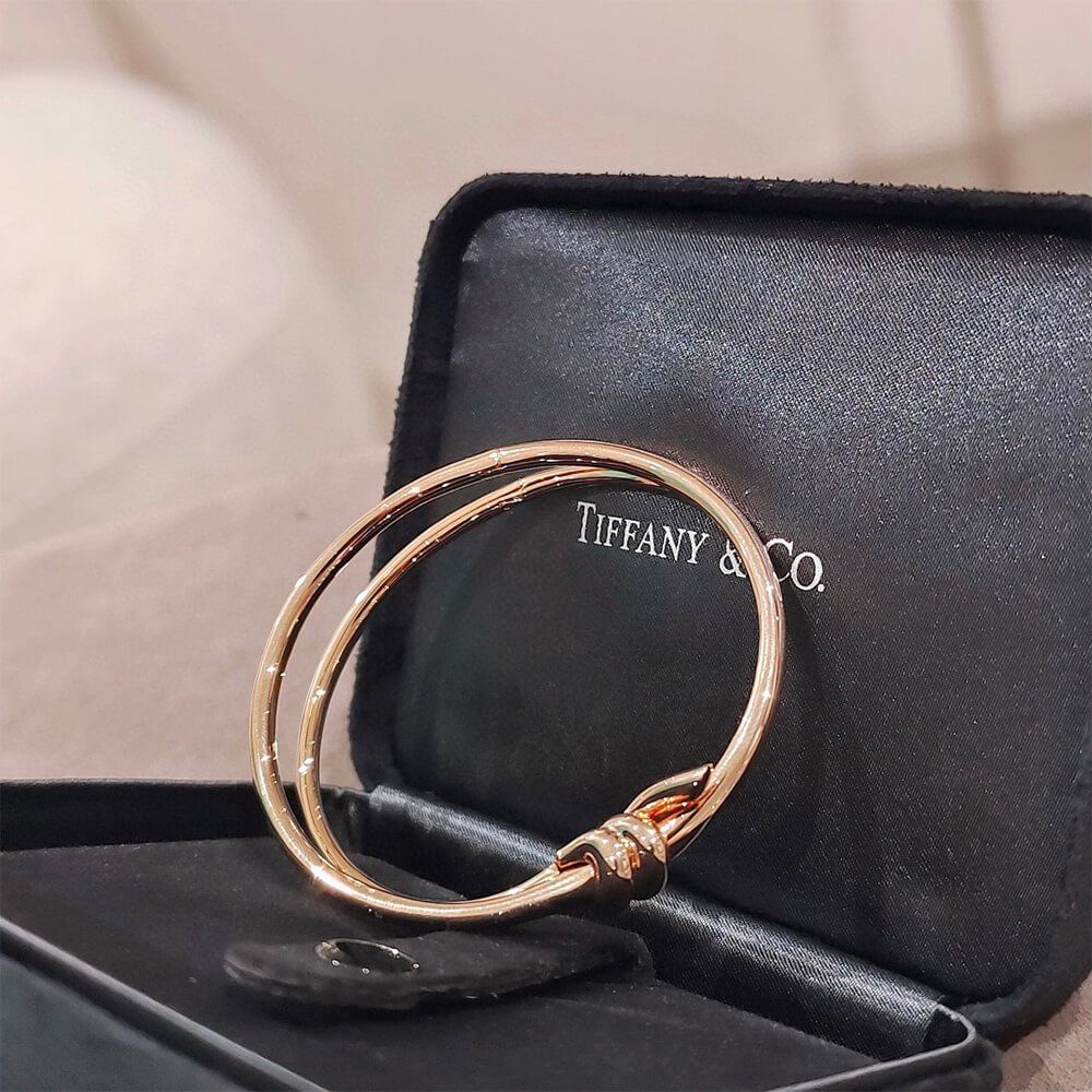 T*f*ny Knot Double Row Hinged Bangle