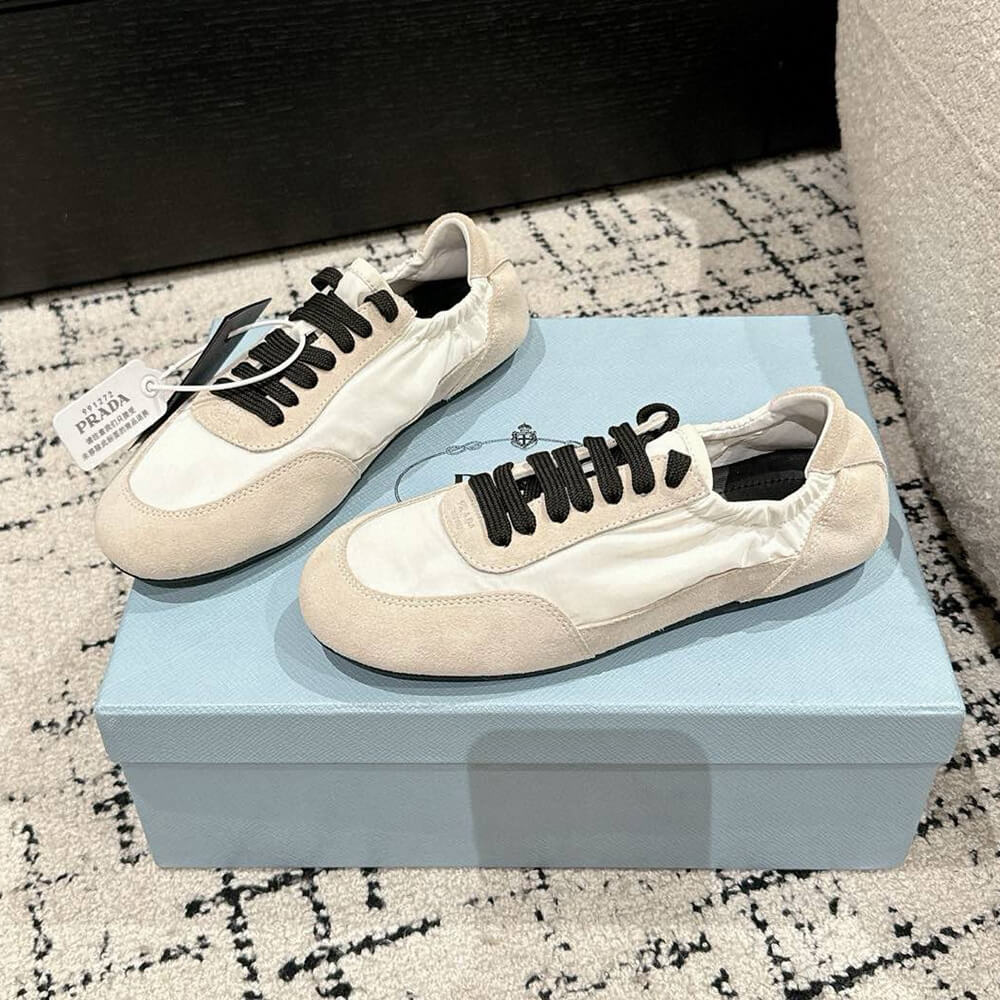 Pra*a Collapse Re-Nylon and suede sneakers