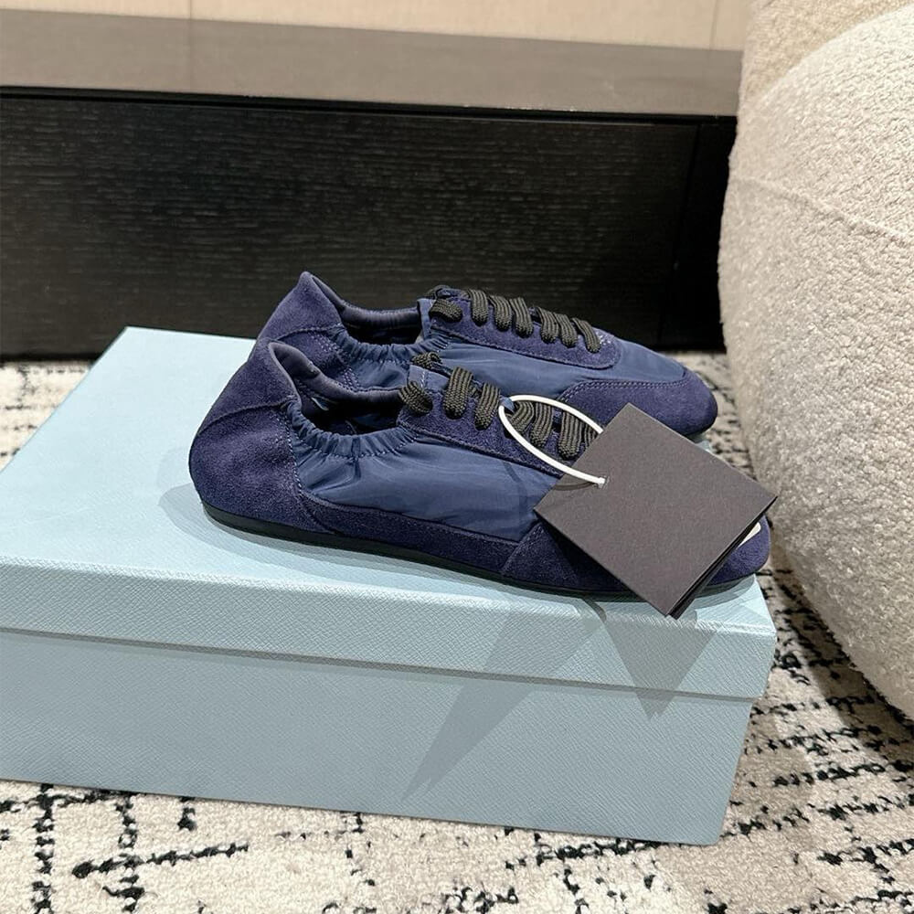 Pra*a Collapse Re-Nylon and suede sneakers