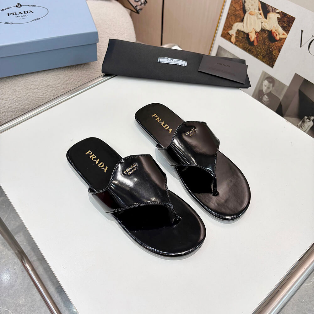 Pra*a Brushed leather thong sandals
