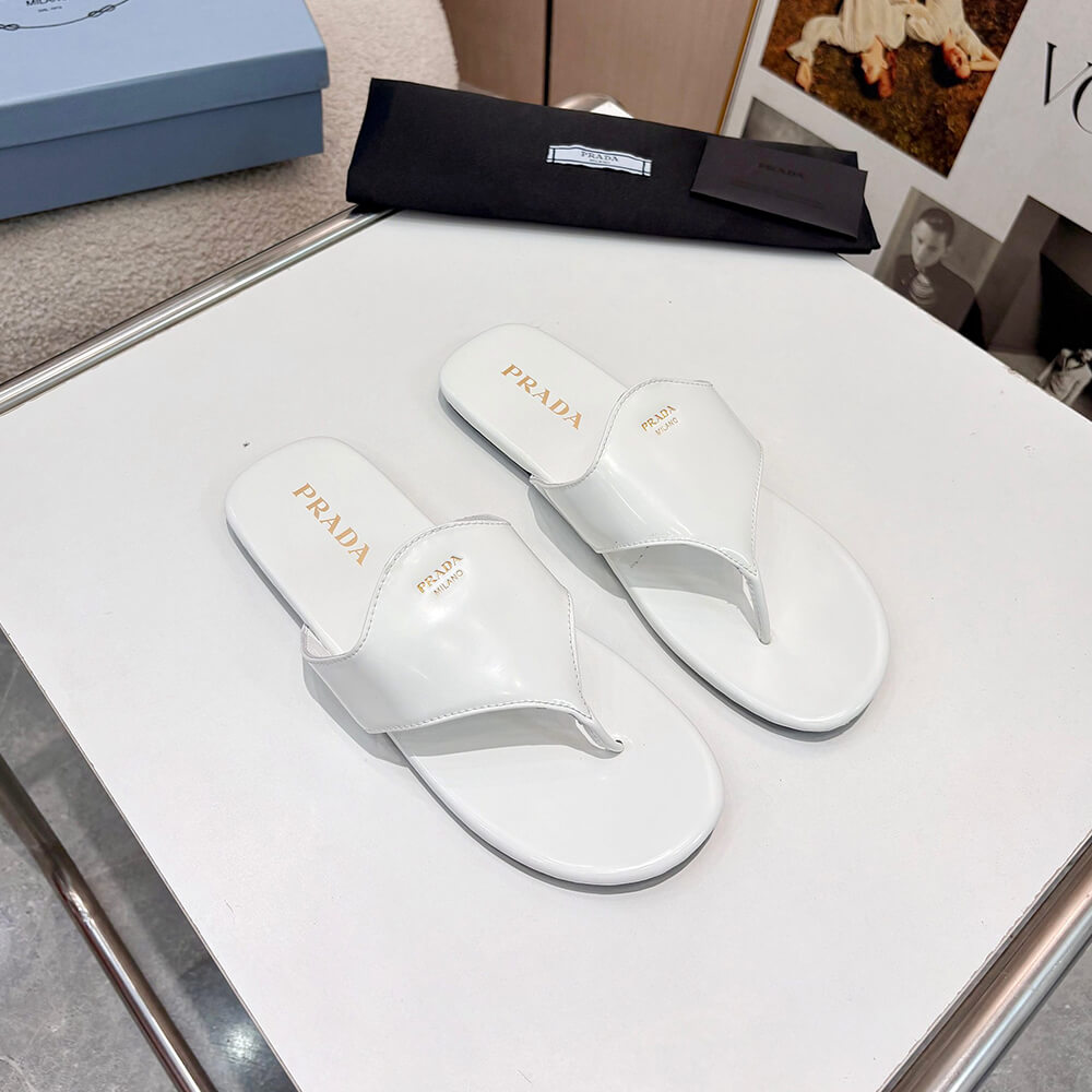 Pra*a Brushed leather thong sandals