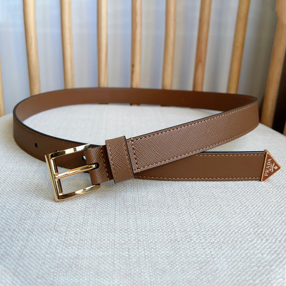 Pra*a Saffiano leather belt