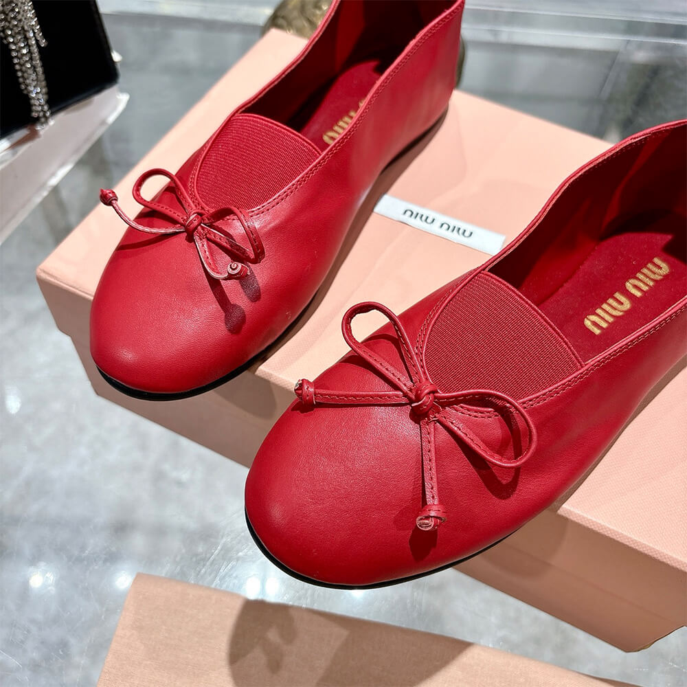 M1um1u ??lan nappa leather ballerinas