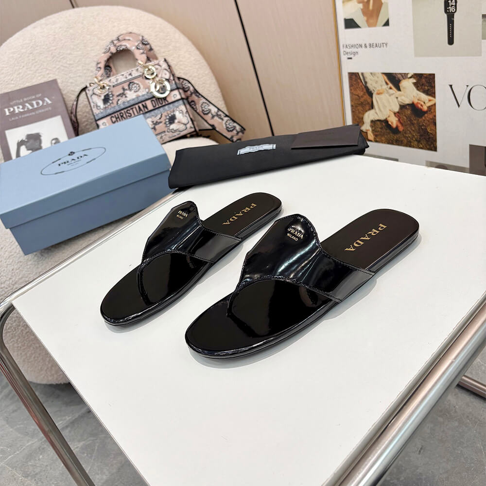 Pra*a Brushed leather thong sandals