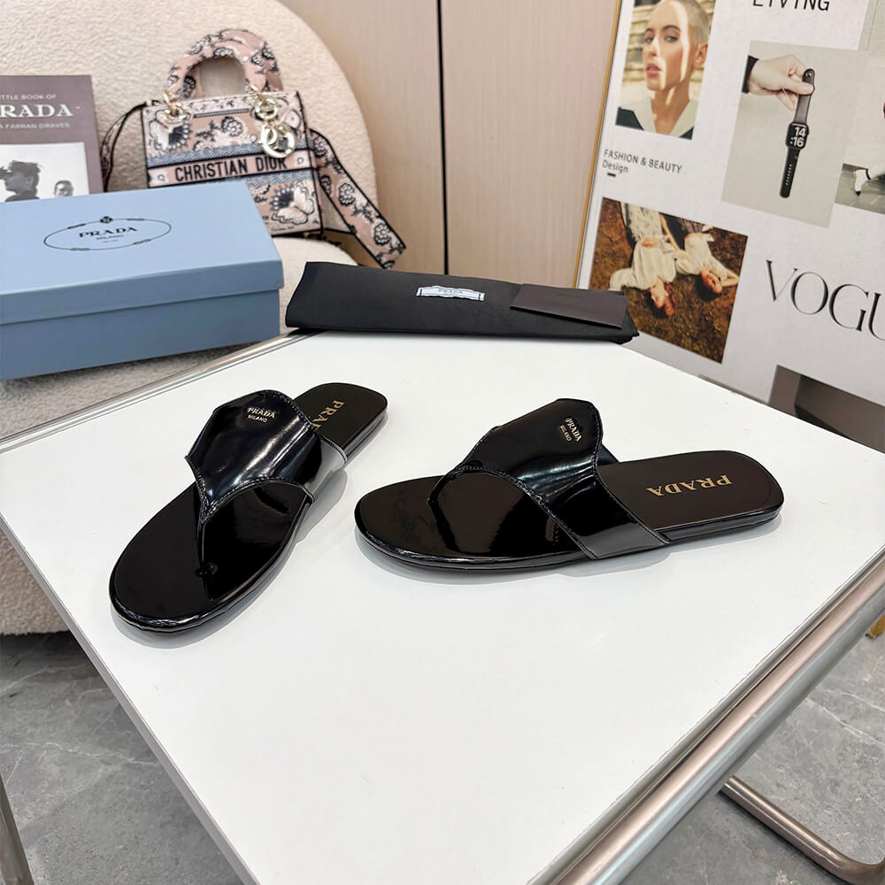 Pra*a Brushed leather thong sandals