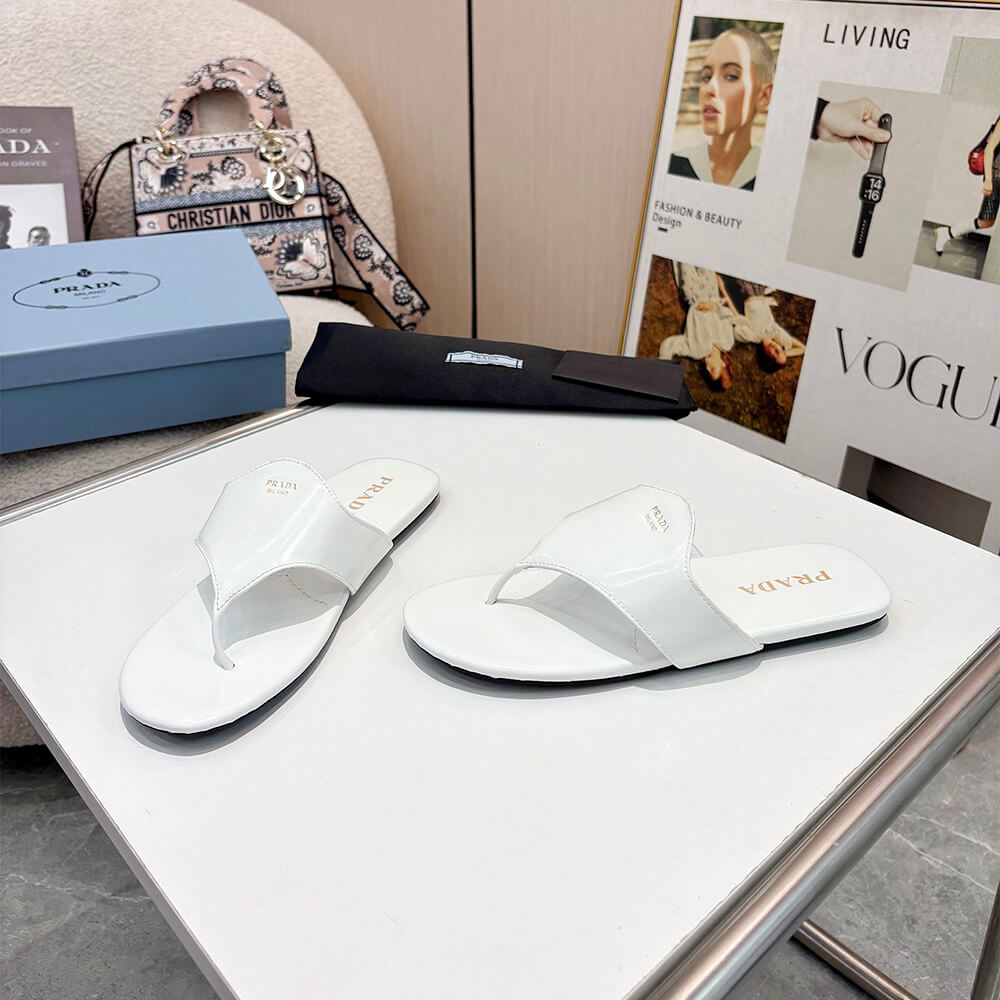 Pra*a Brushed leather thong sandals
