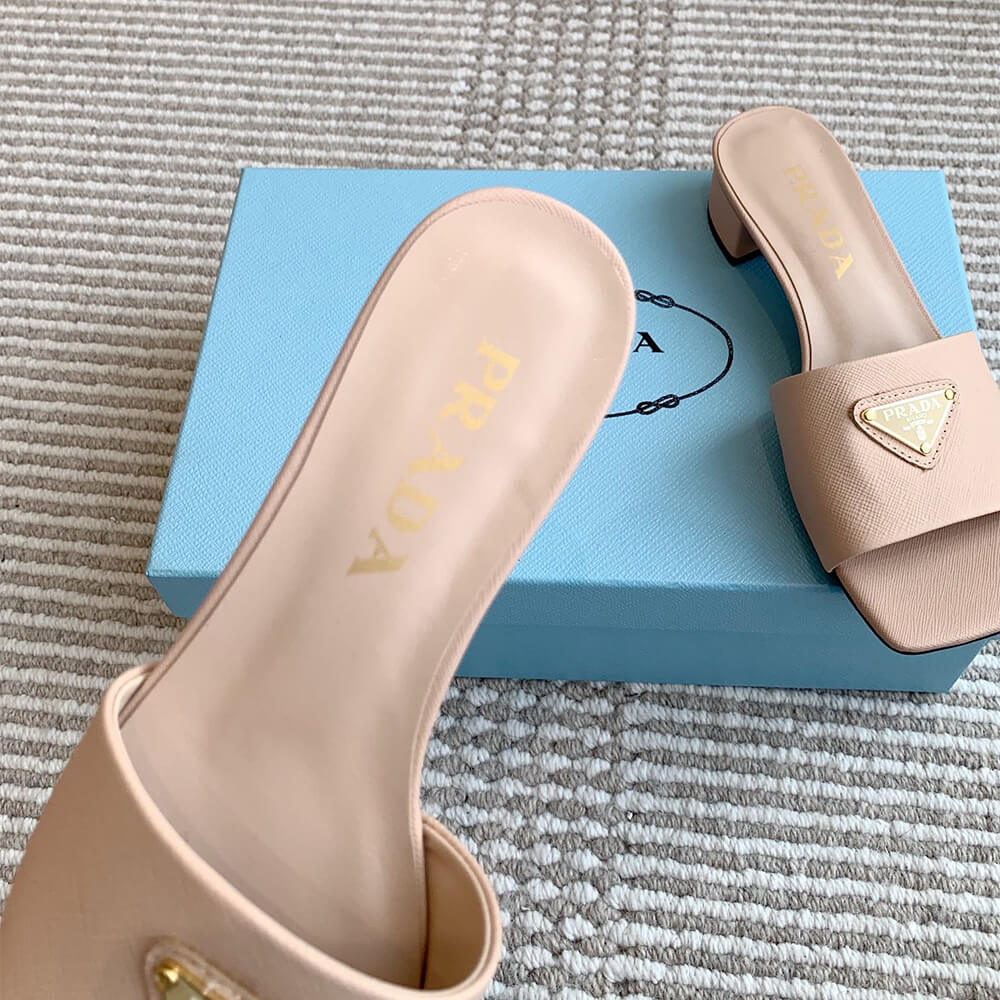Pra*a Saffiano patent leather sandals