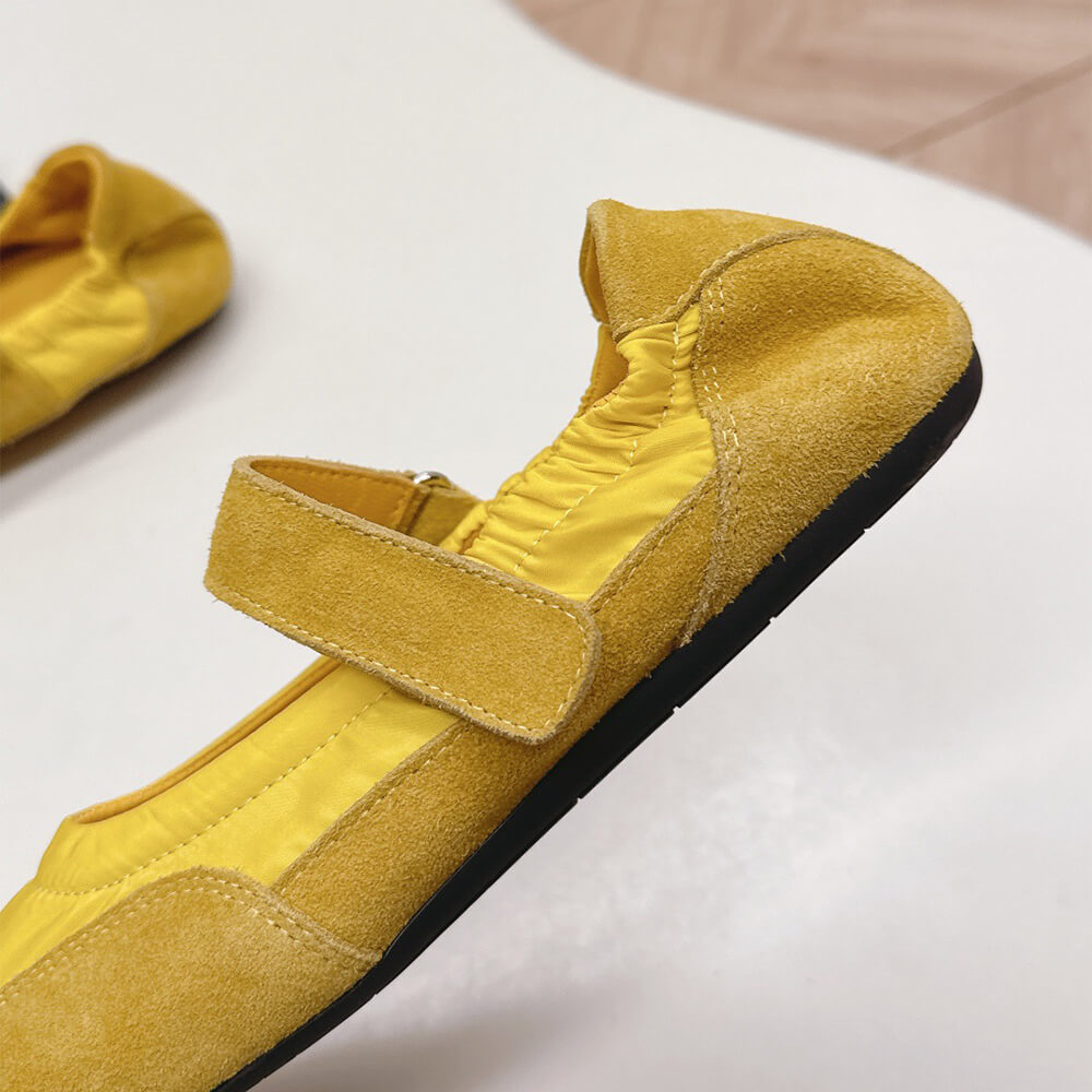 Pra*a Re-Nylon and suede ballet flats