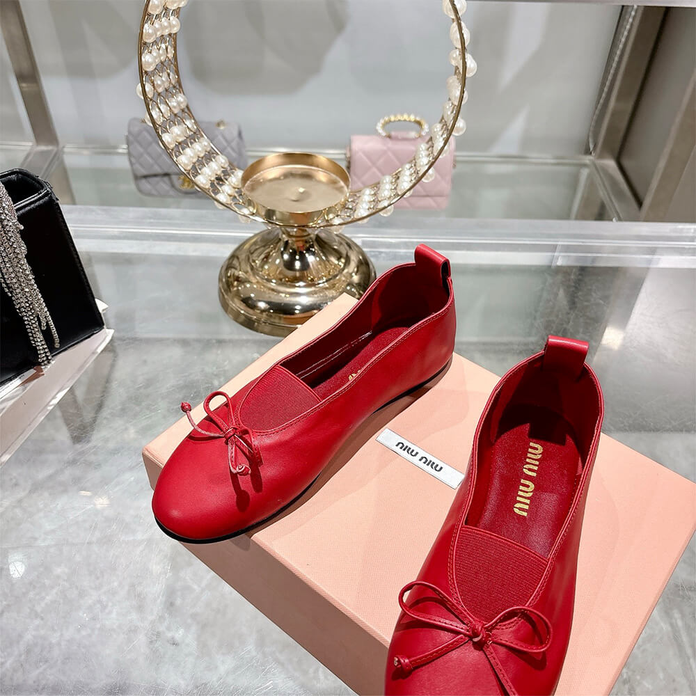 M1um1u ??lan nappa leather ballerinas