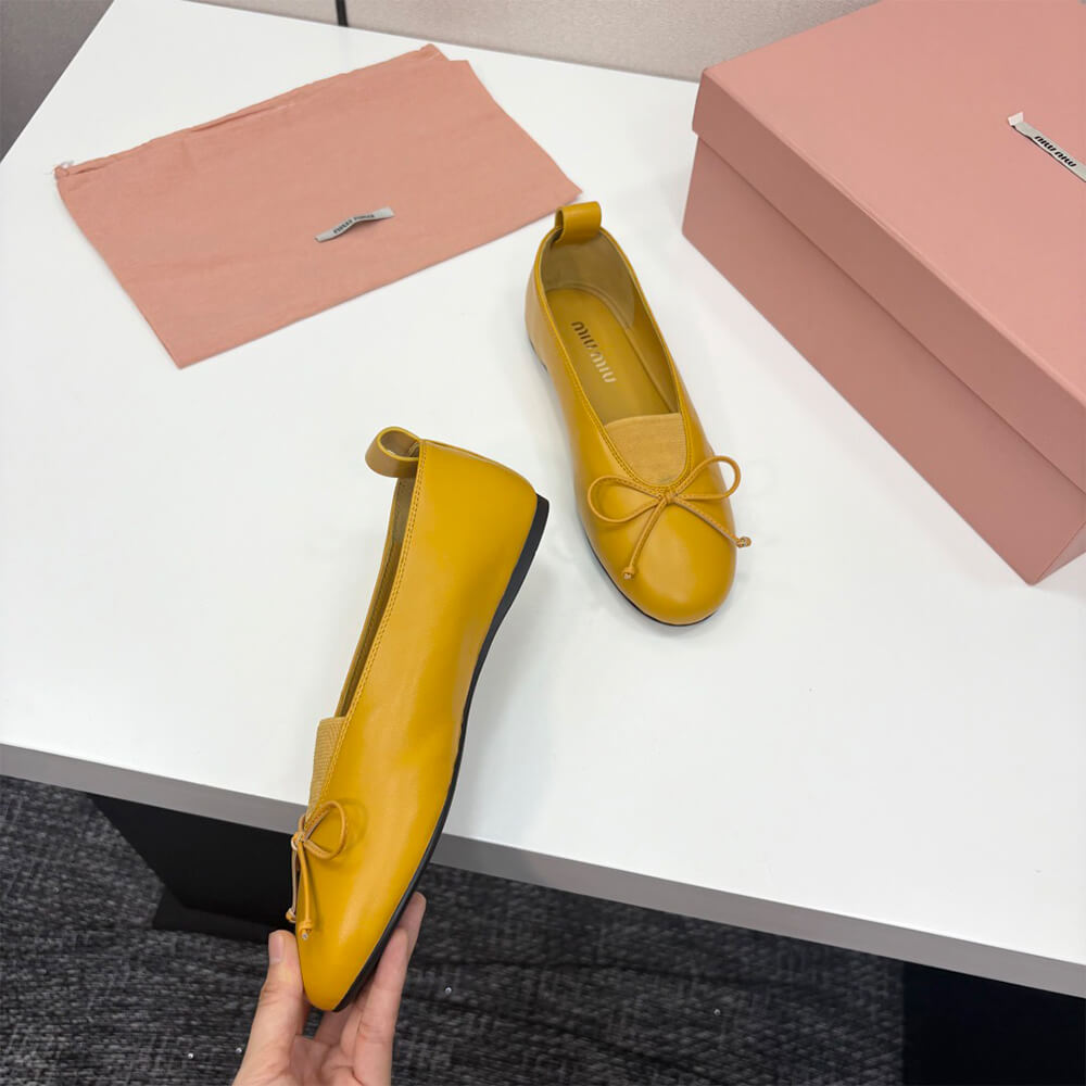 M1um1u ??lan nappa leather ballerinas