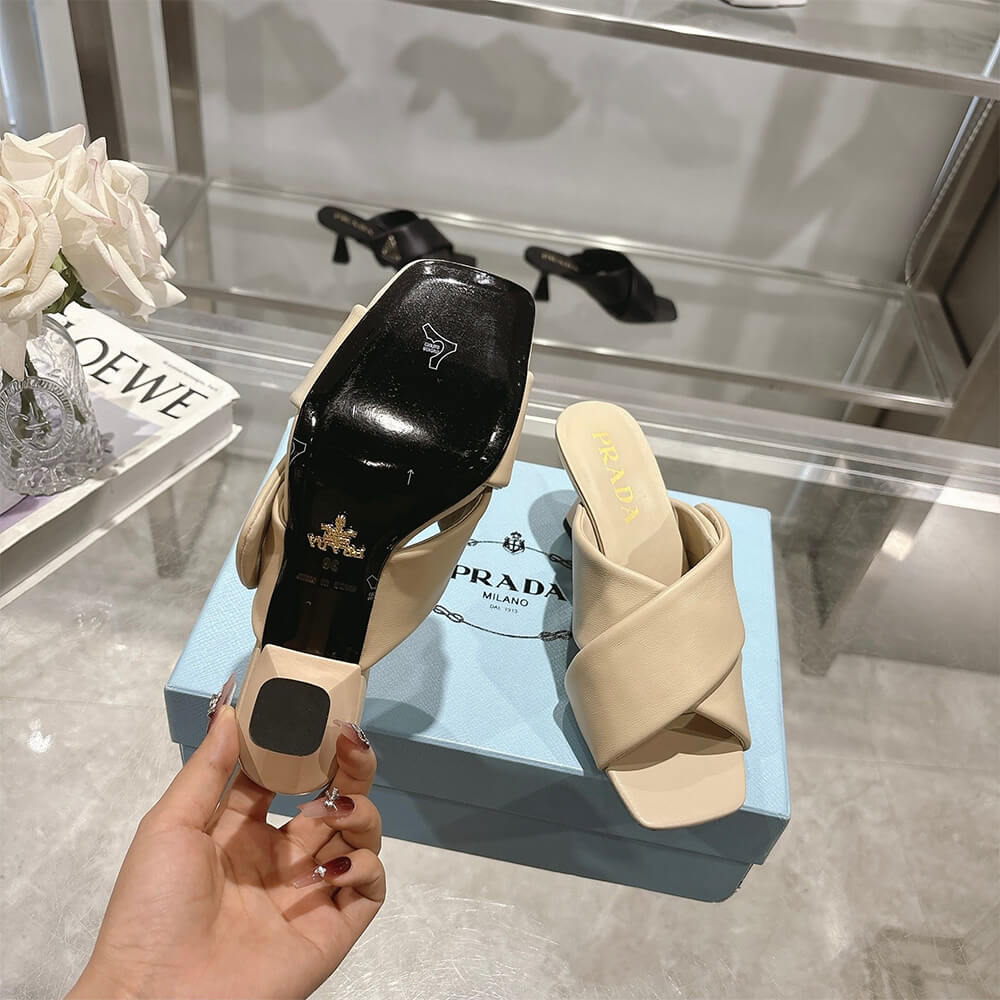Pra*a Padded nappa leather sandals