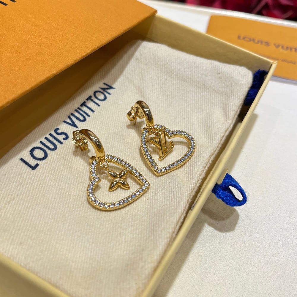 MY LV HEART EARRINGS
