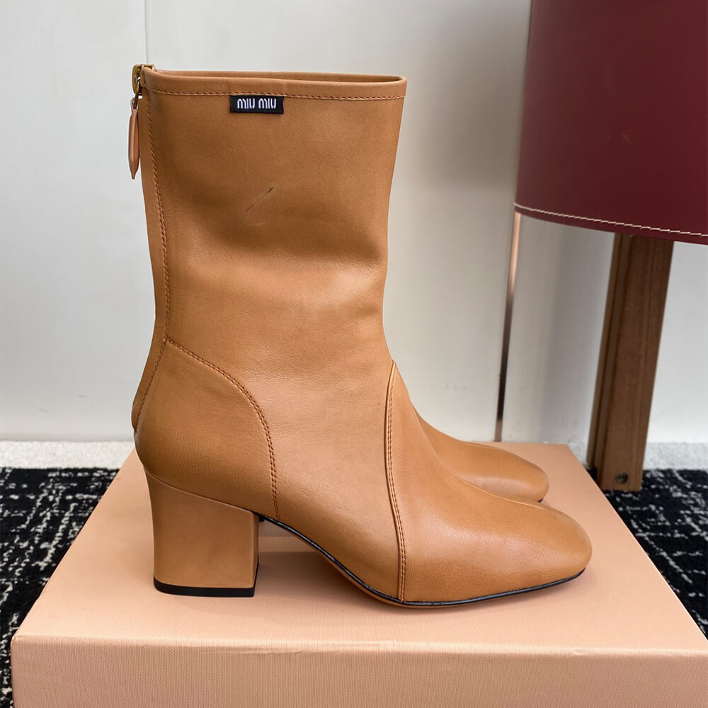 M1um1u Nappa leather booties