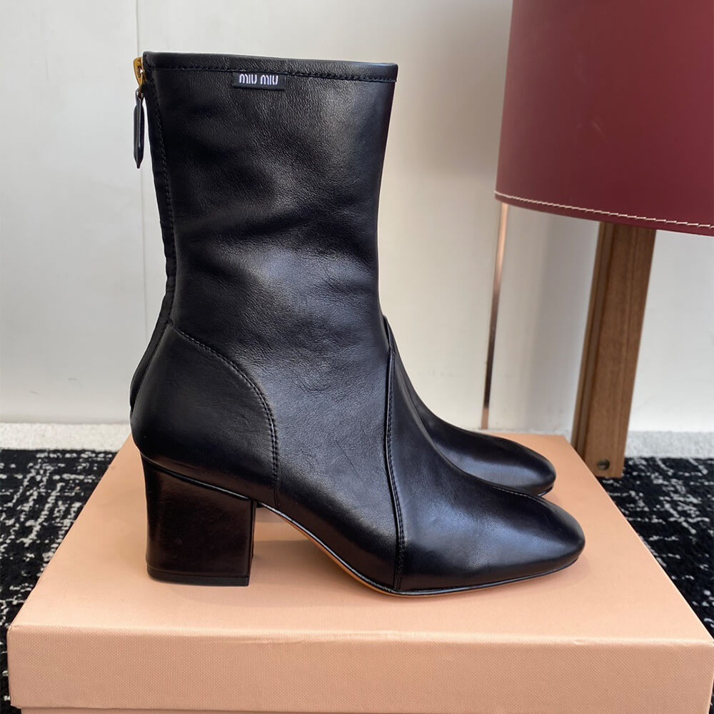 M1um1u Nappa leather booties