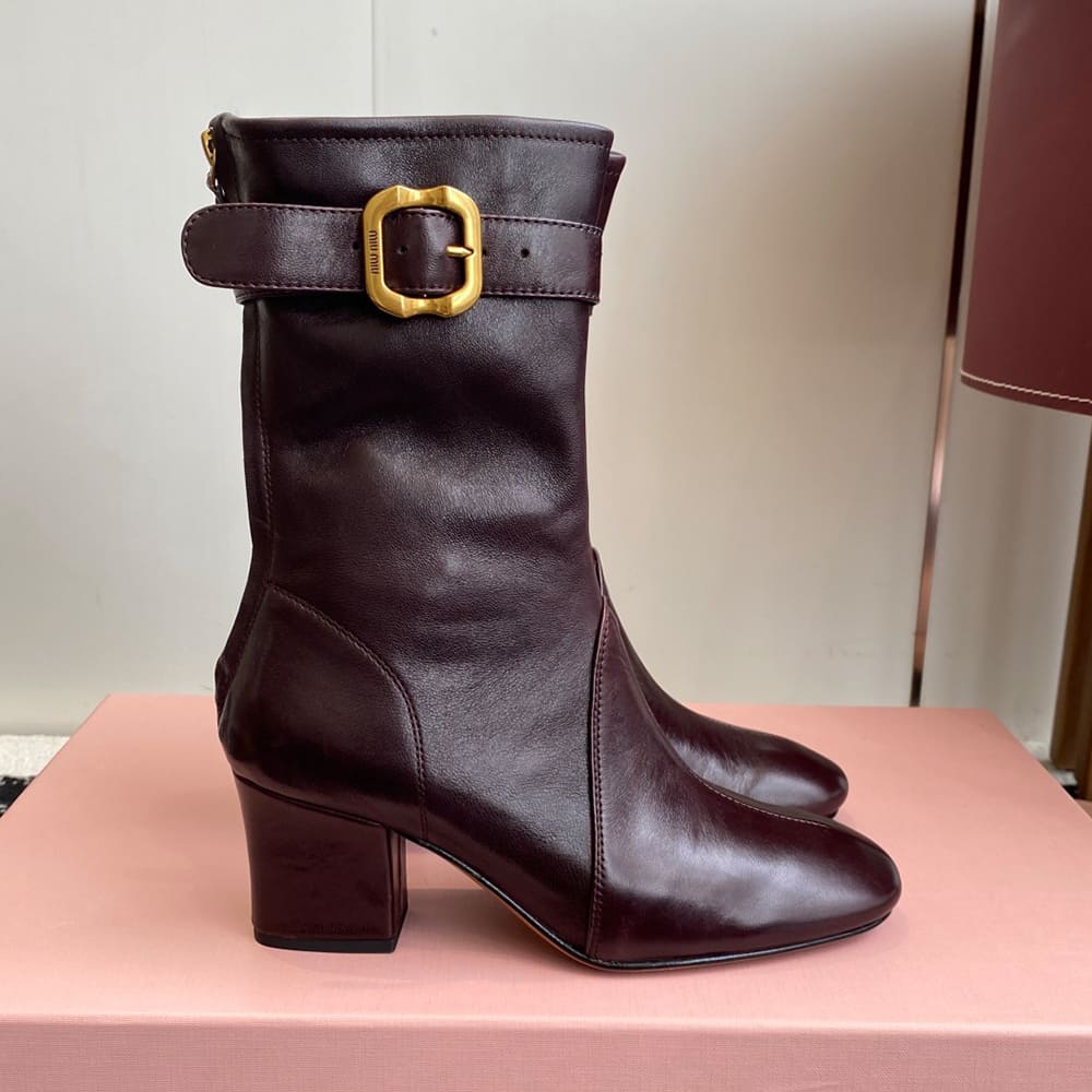 M1um1u Nappa leather booties