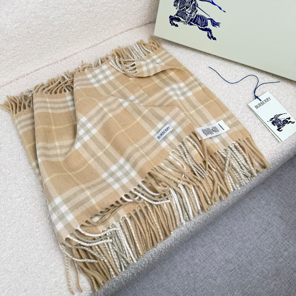 Bv*b*rry Check Cashmere Scarf