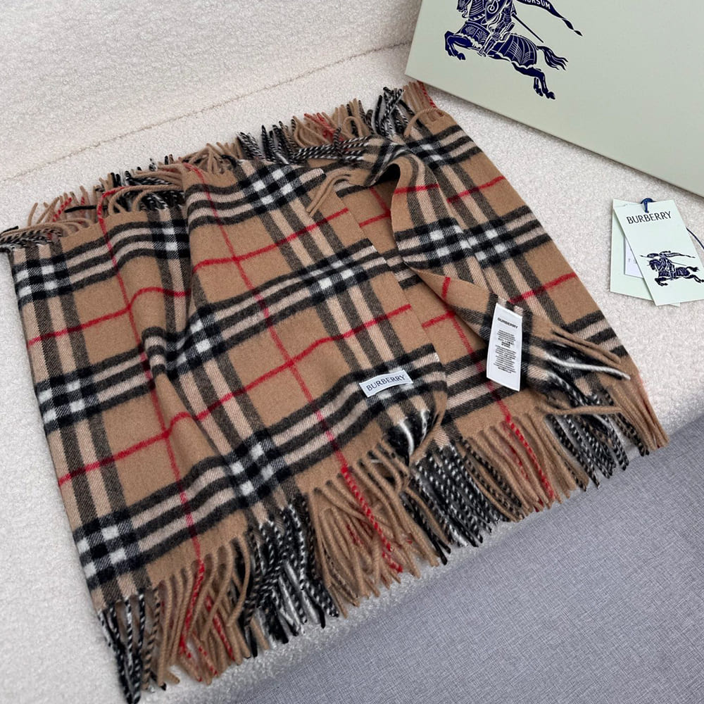 Bv*b*rry Check Cashmere Scarf