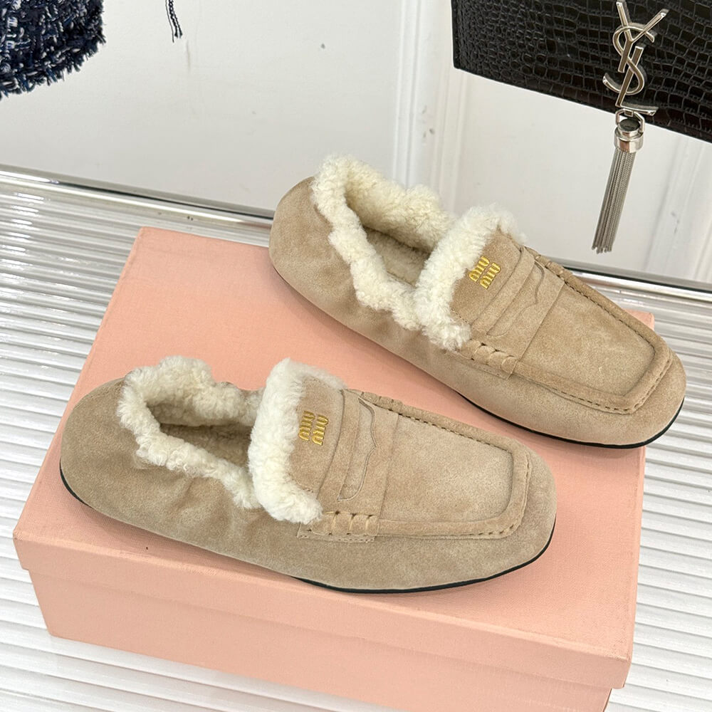 M1um1u Ruches suede loafers