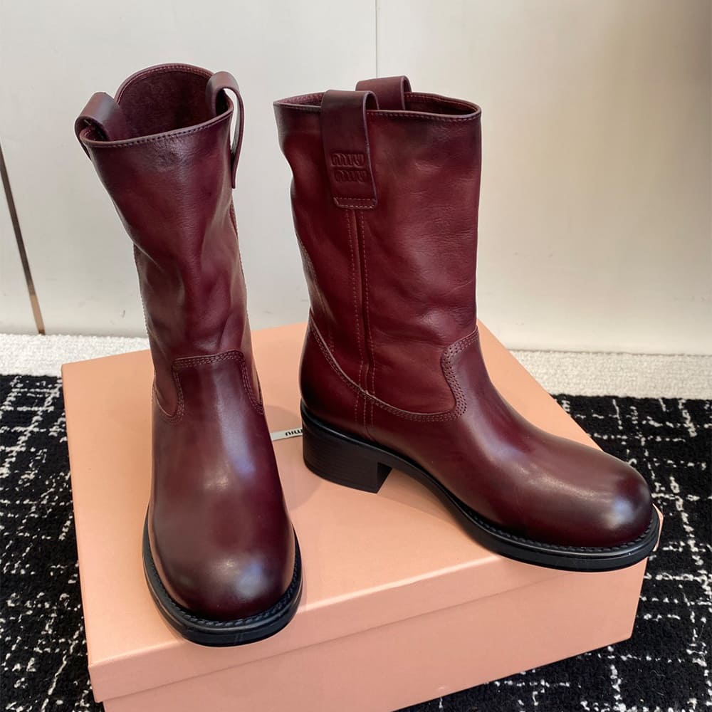 M1um1u Leather boots