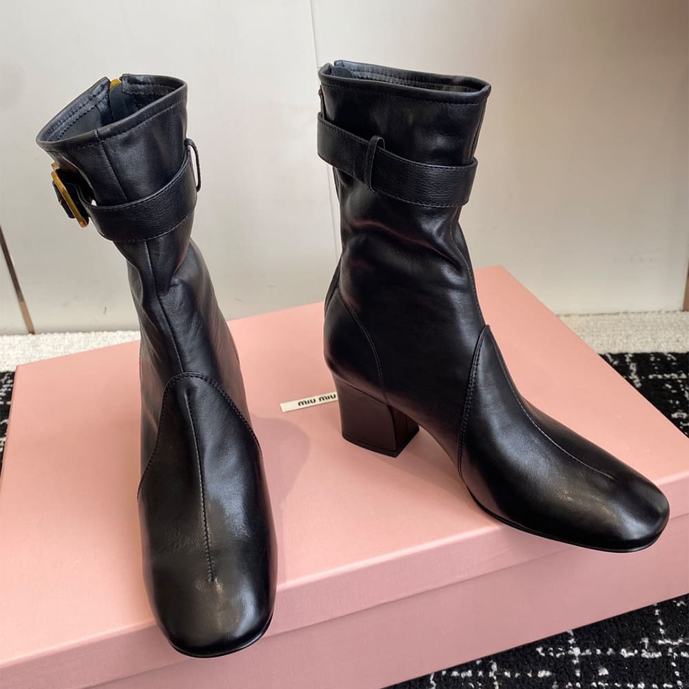 M1um1u Nappa leather booties
