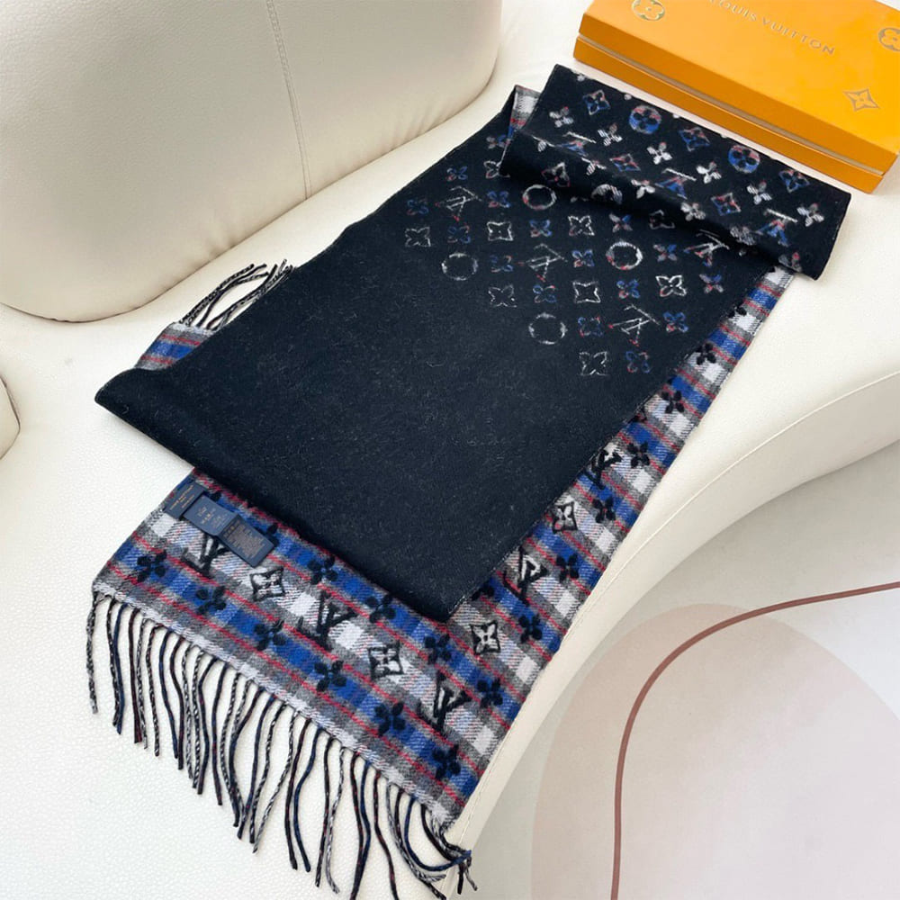 LV Monogram Gradient Tartan City Scarf