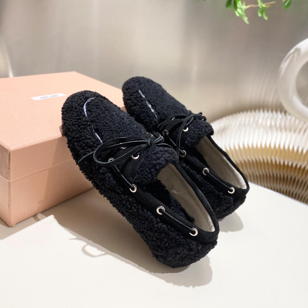 M1um1u Shearing loafers