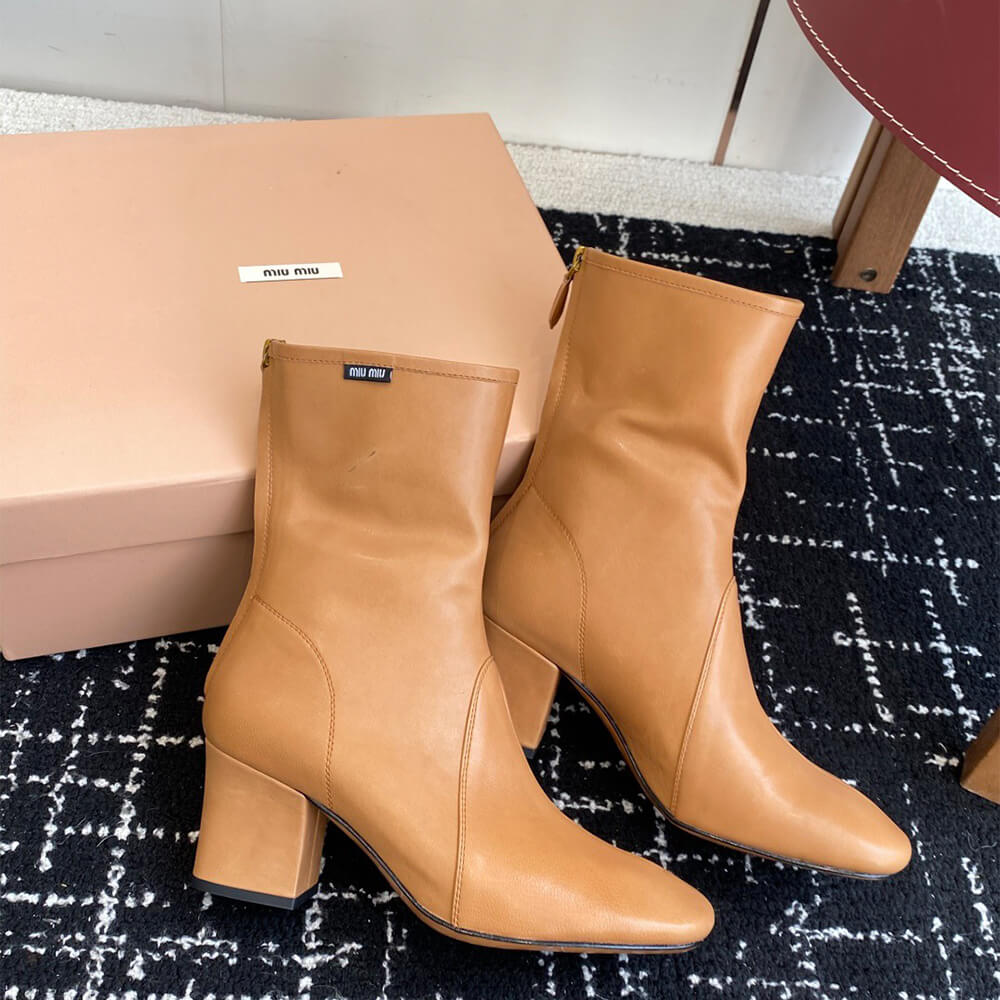 M1um1u Nappa leather booties