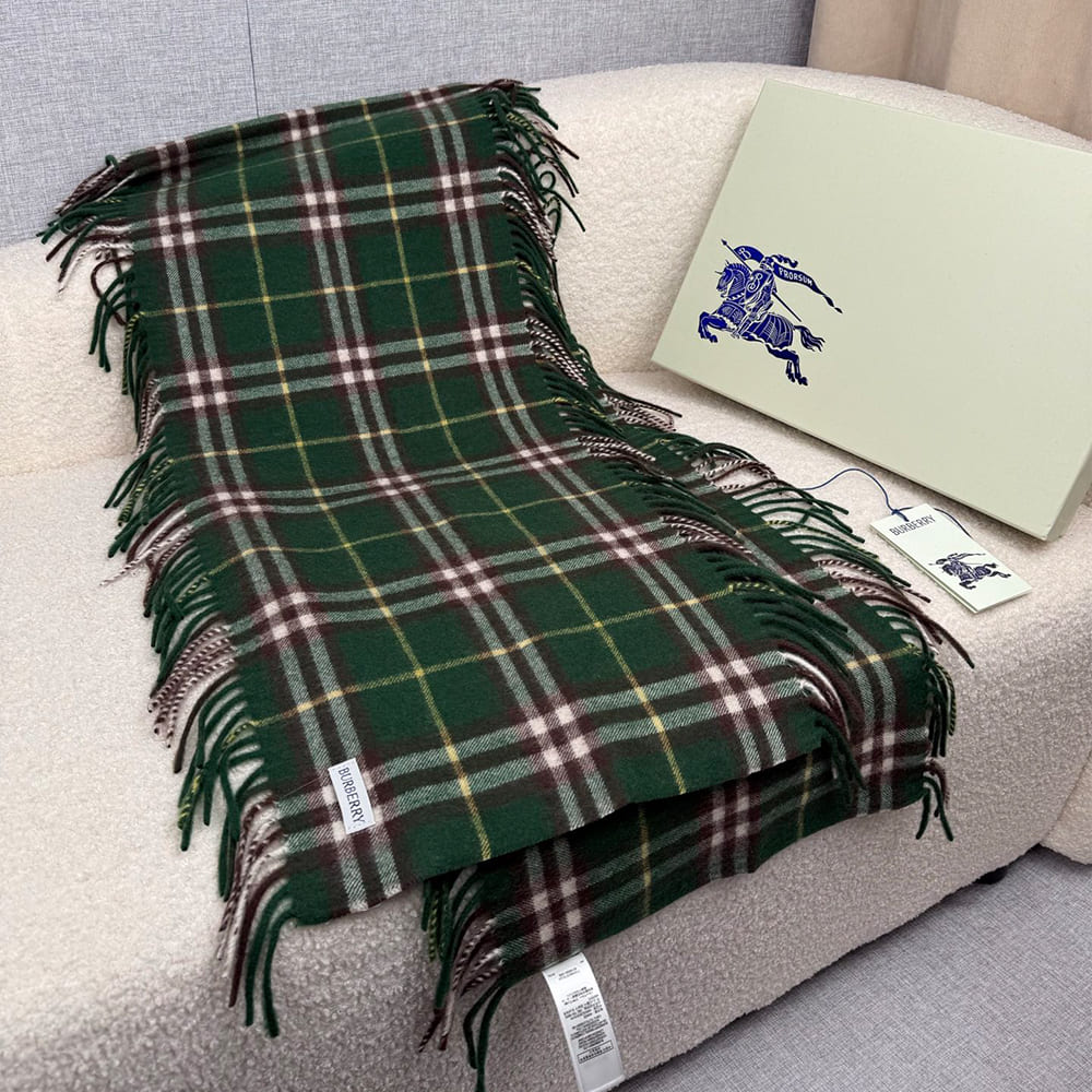 Bv*b*rry Check Cashmere Scarf