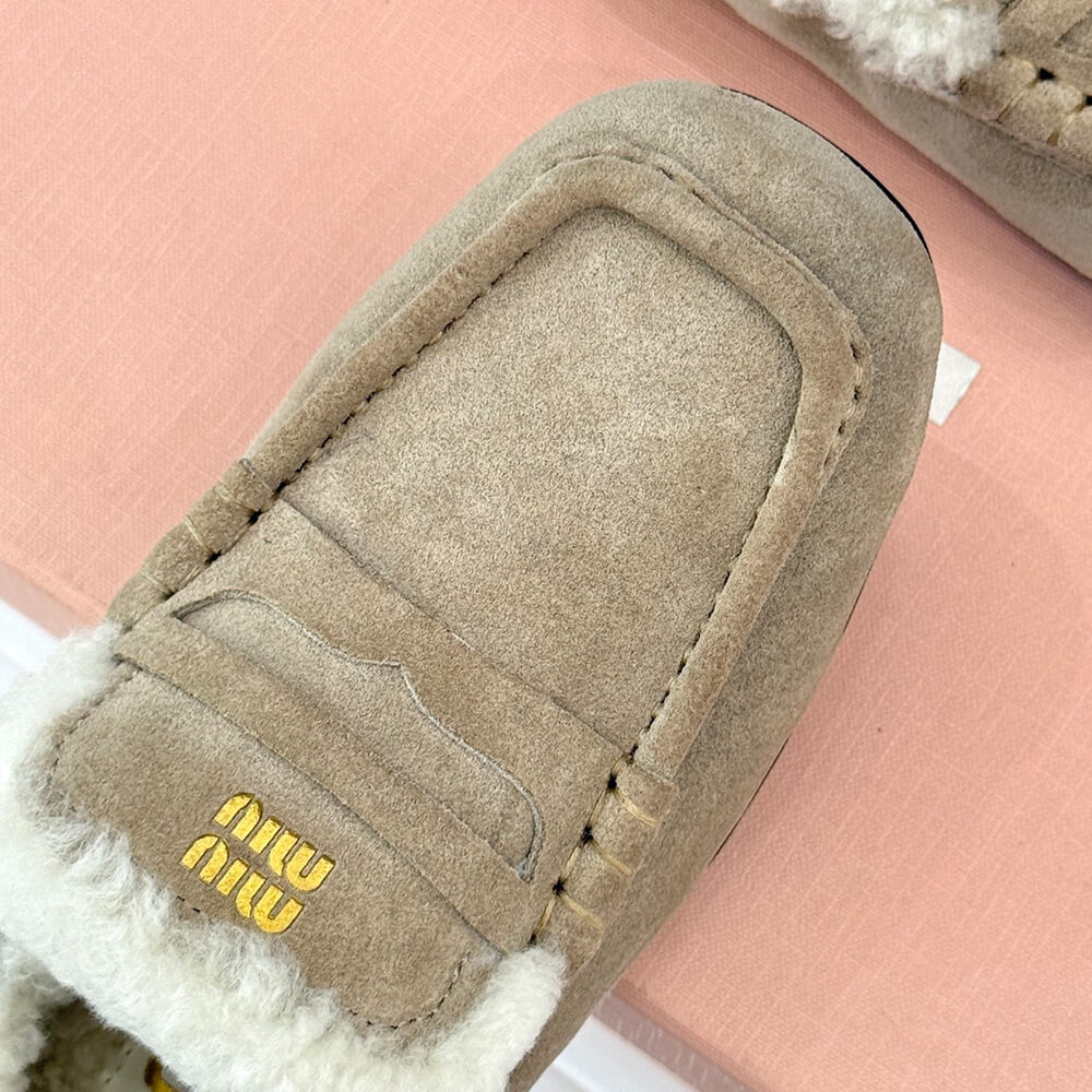 M1um1u Ruches suede loafers