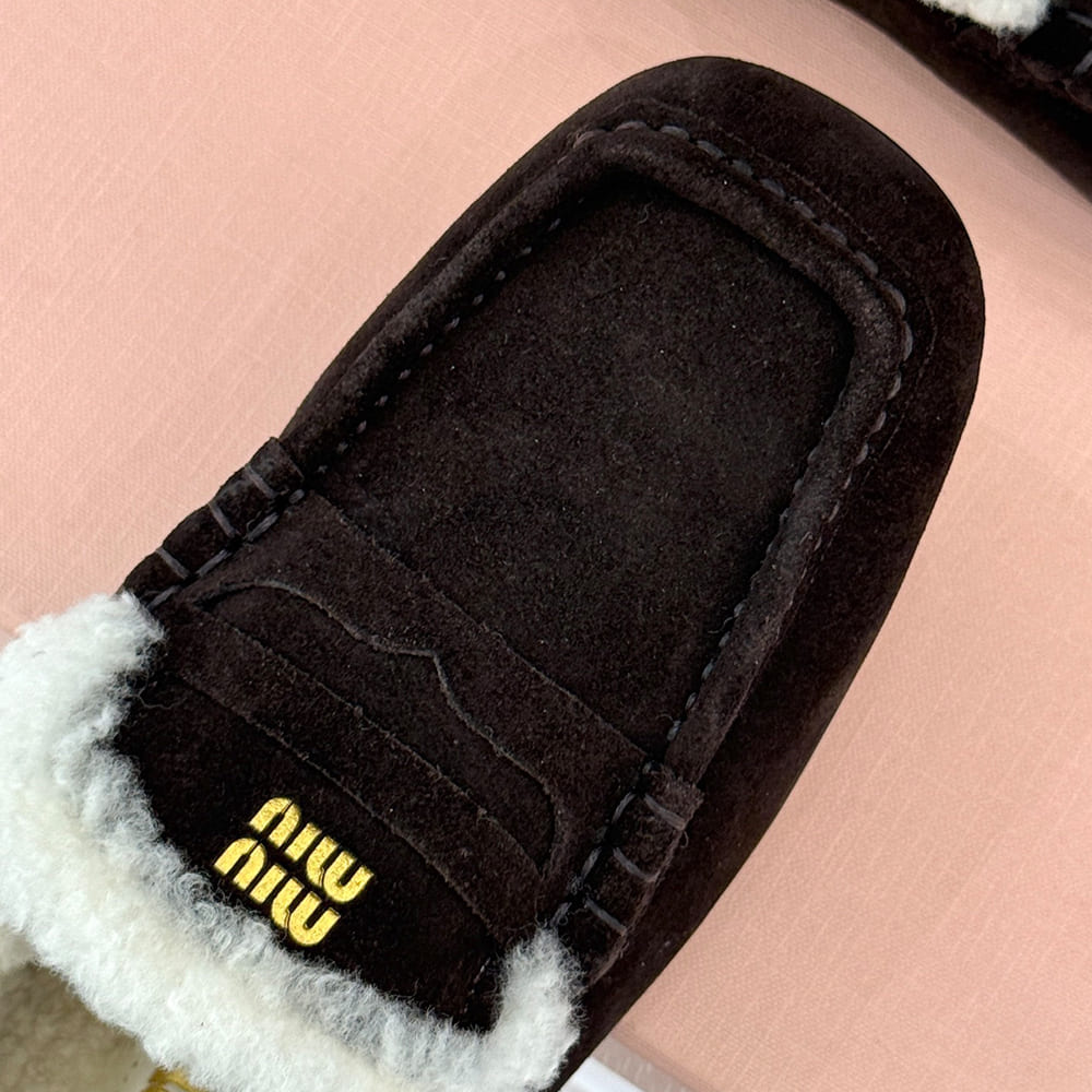 M1um1u Ruches suede loafers