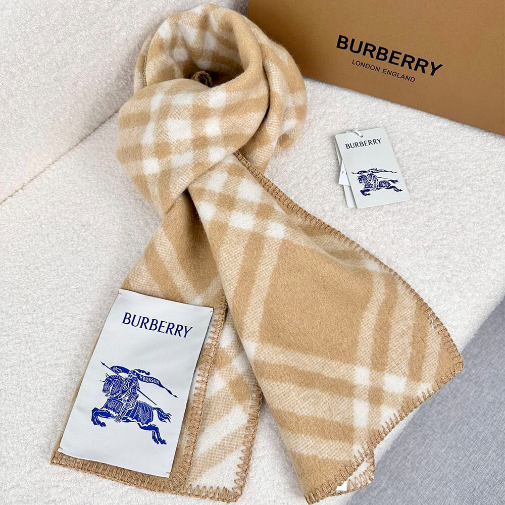 Bv*b*rry Check Cashmere Scarf