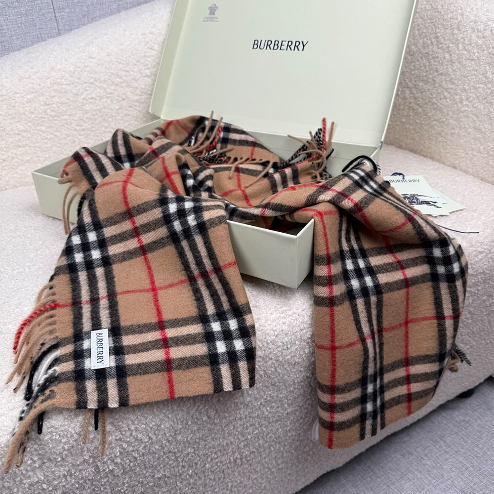 Bv*b*rry Check Cashmere Scarf