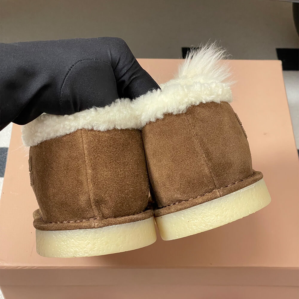 M1um1u Suede and shearling mules