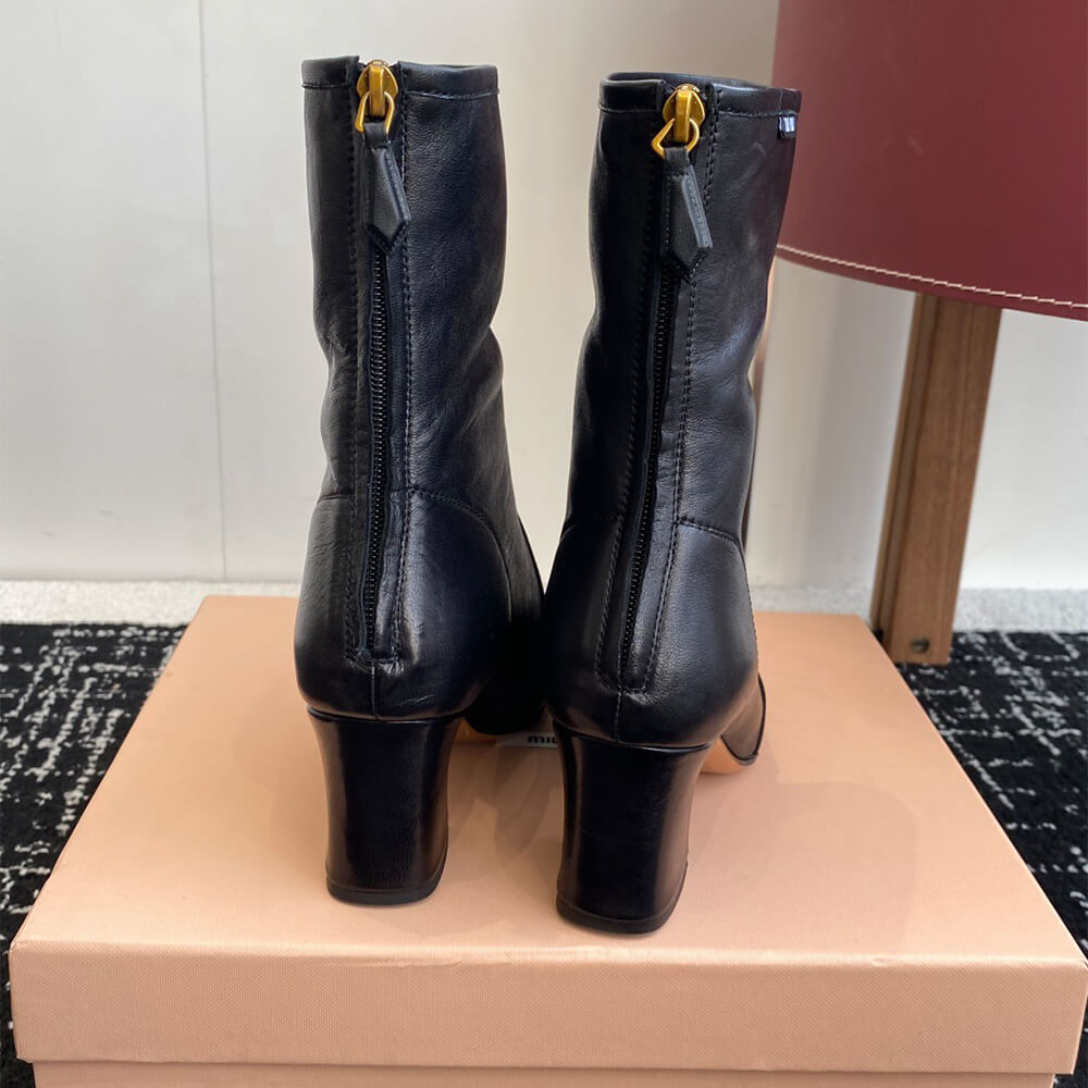 M1um1u Nappa leather booties