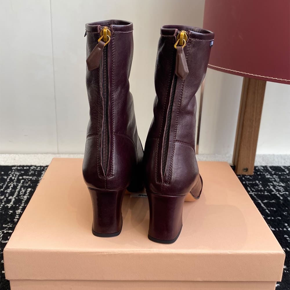 M1um1u Nappa leather booties