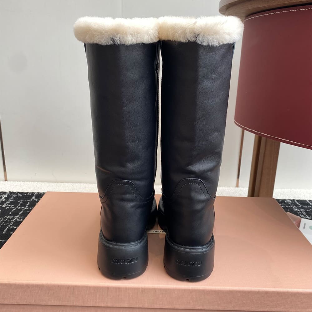 M1um1u fumé leather boots