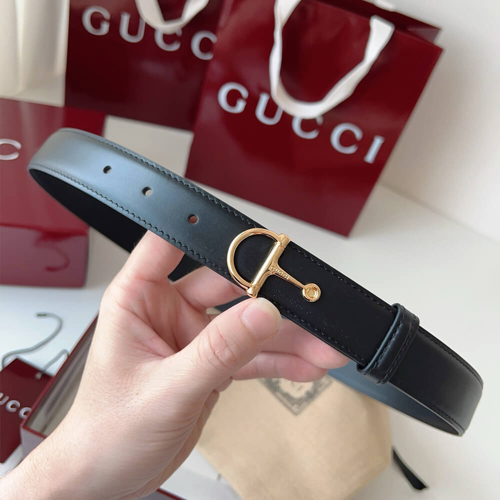 Gvc*1 Thin belt with half-Horsebit buckle