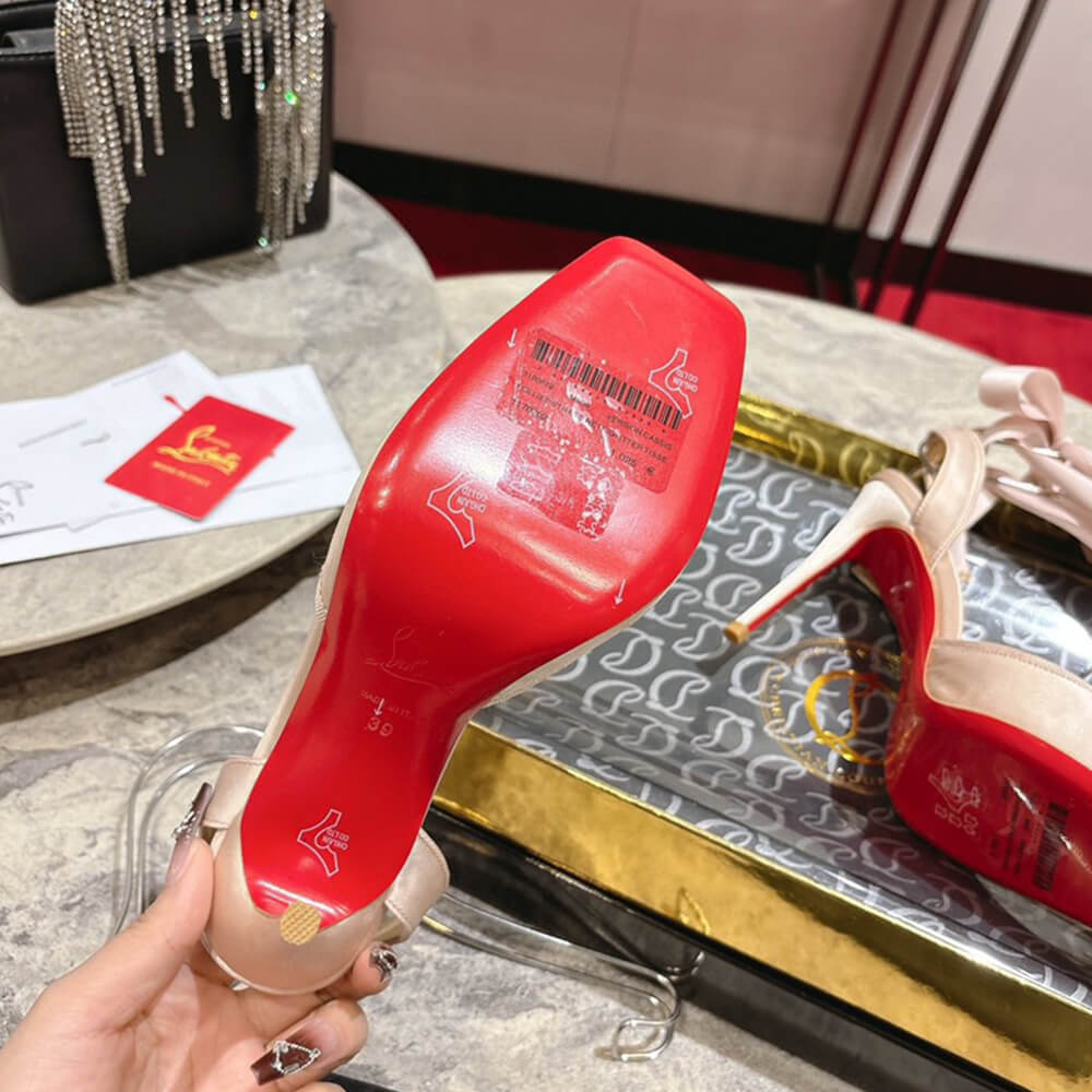 Louboutin Cassia 100cm satin pumps