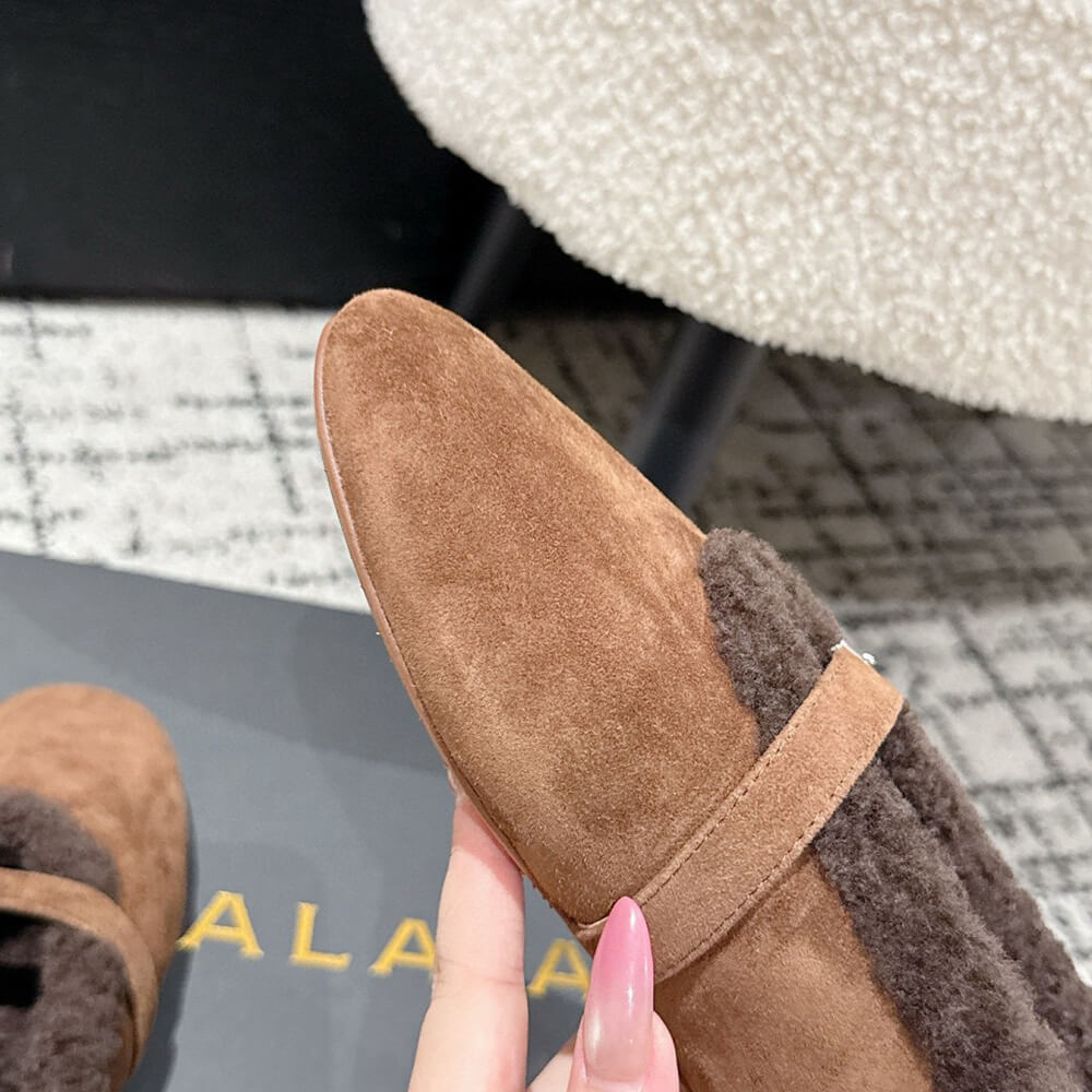ALAIA Shearling Ballet Flats