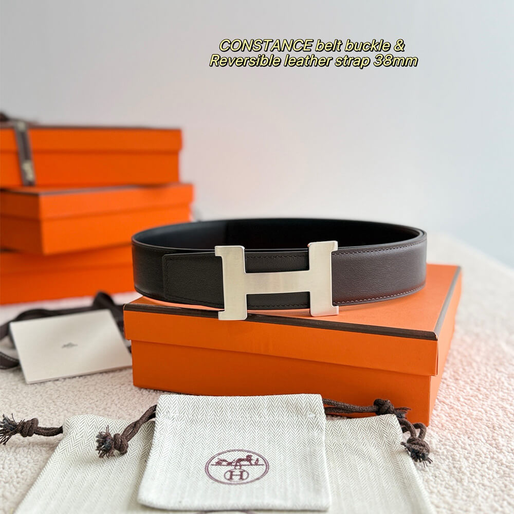H**me5 Constance belt buckle & Reversible leather strap 38 mm