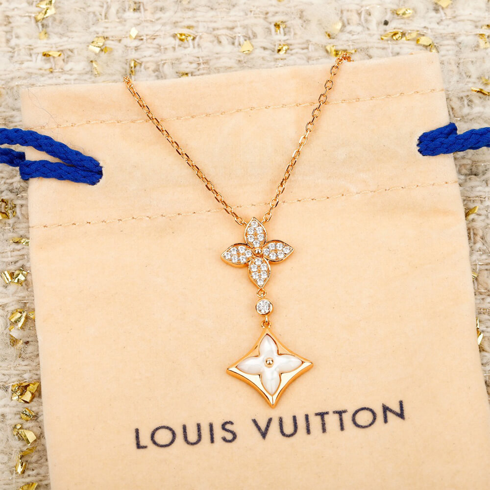 LV Color Blossom Double Star Pendant Necklace