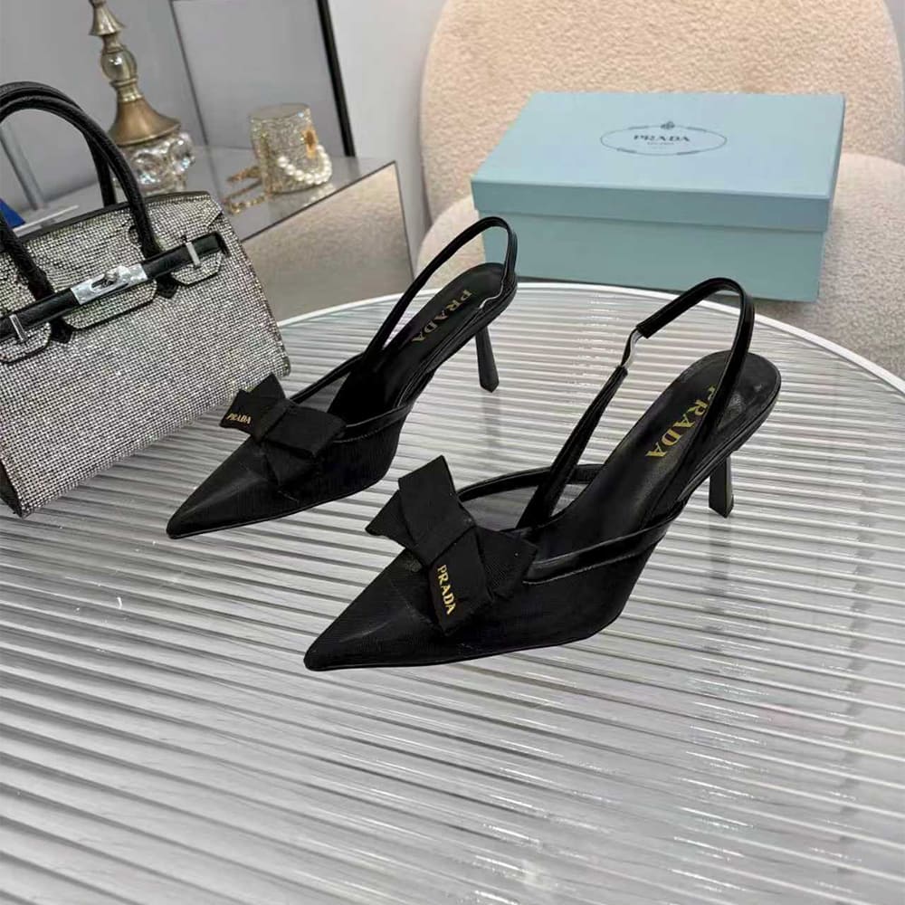 Pra*a Mesh slingback pumps
