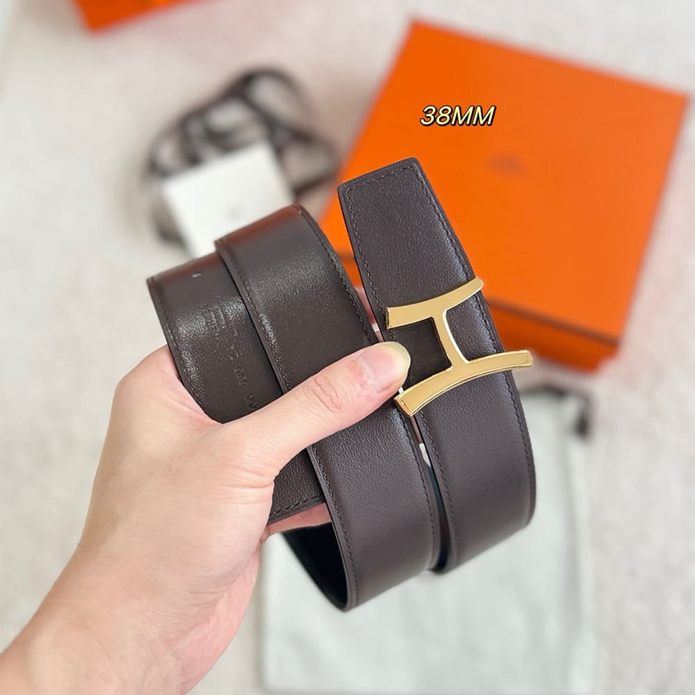 H**me5 Script belt buckle & Reversible leather strap 38 mm