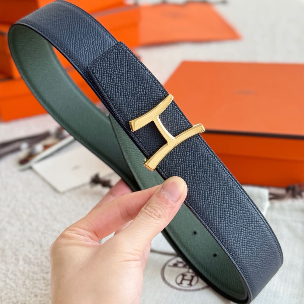H**me5 Script belt buckle & Reversible leather strap 38 mm