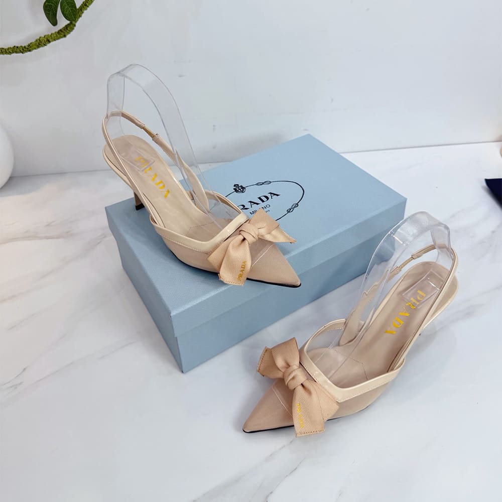 Pra*a Mesh slingback pumps