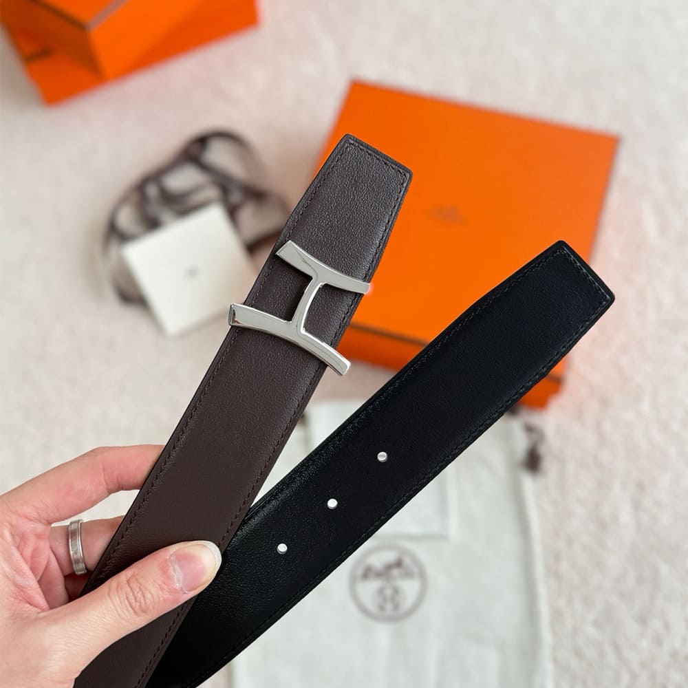 H**me5 Script belt buckle & Reversible leather strap 38 mm