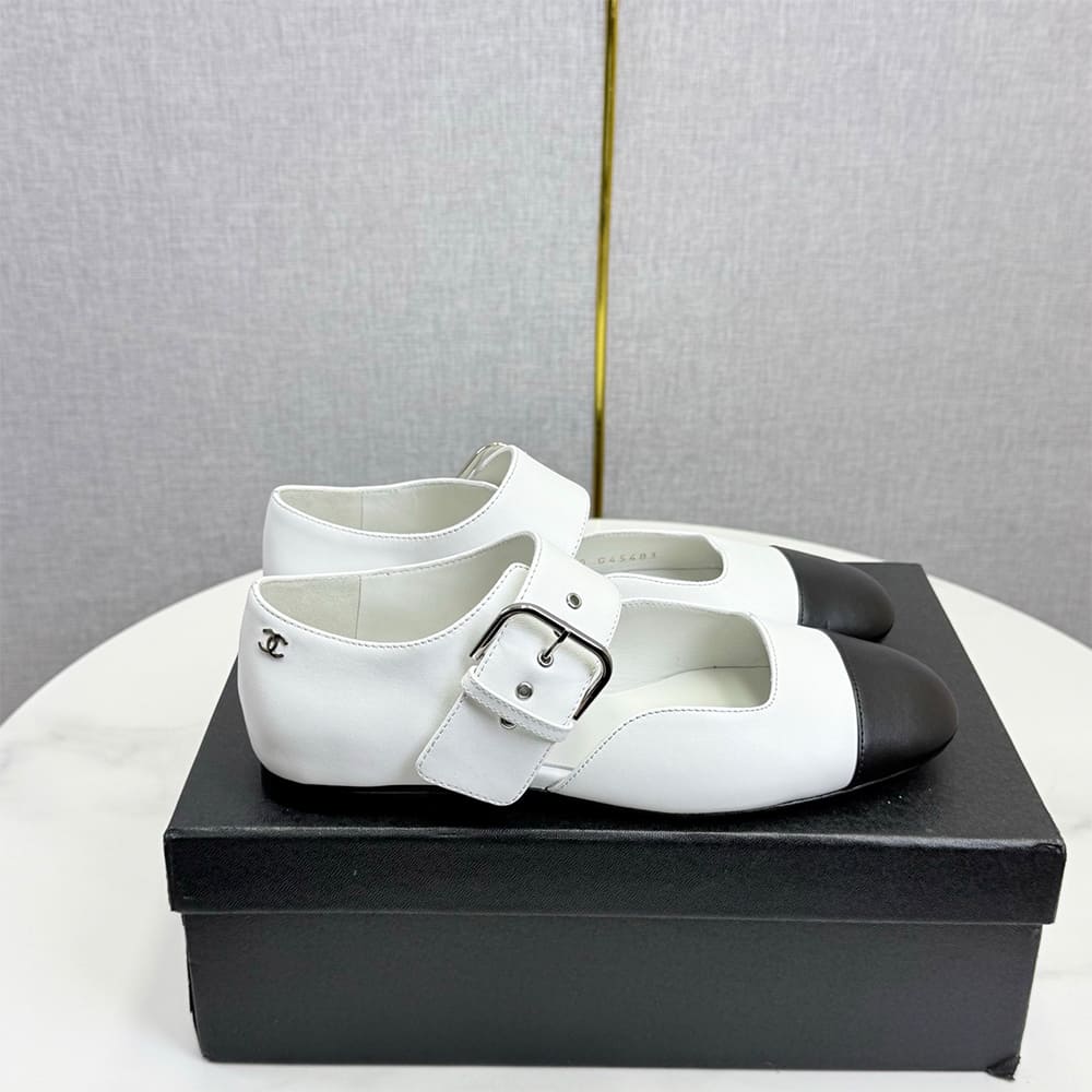 Ch**el Mary Janes in Shiny Lambskin