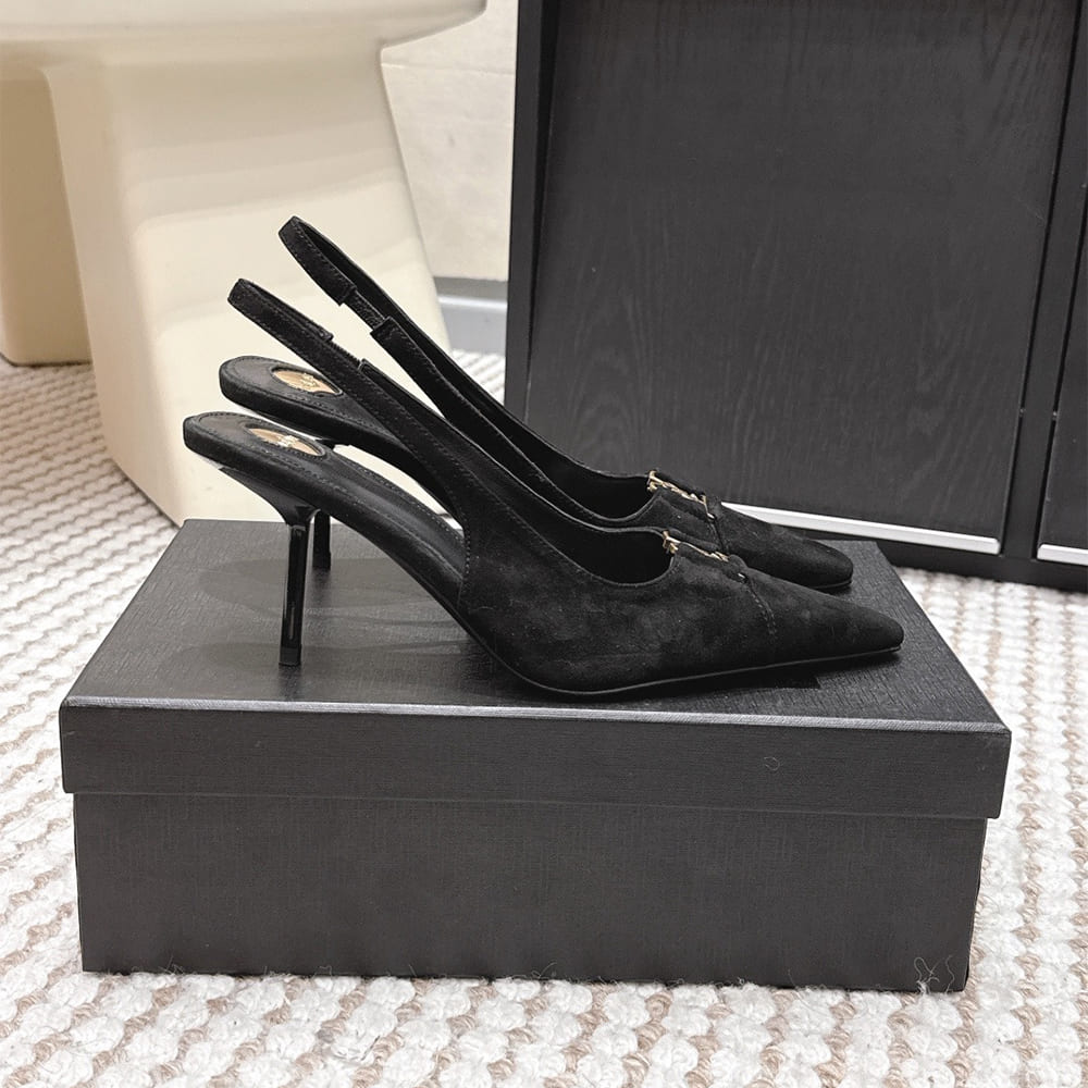 Y51 BABYLONE BRETEUIL slingback pumps in suede
